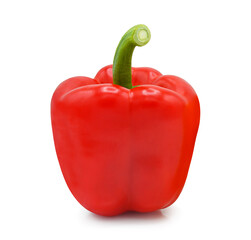 Red bell pepper isolated on white background. 