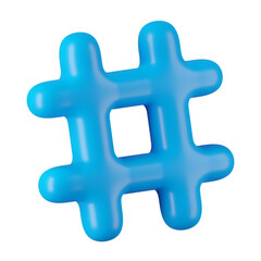 3d render of hashtag icon. - 533652591