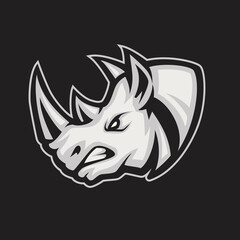 rhino head mascot logo vector © Ilhustrator