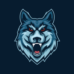 wolf mascot for sports and esports logo
