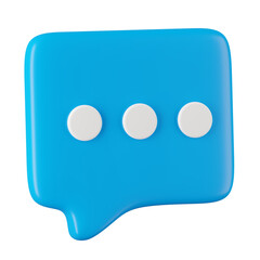 3d render of  chat icon in speech bubble, Social media concept.