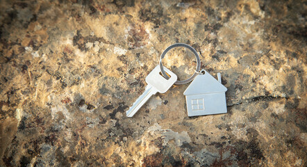 House keys at the outdoor background.