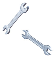 Wrench set. 3d illustration of a work tool.