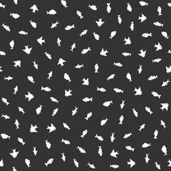 Fish Seamless Pattern Background. Vector illustration backdrop.
