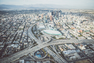 Obraz premium Los angeles aerial view from helicopter