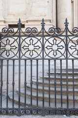 Sant'Agnese in Agone Church Exterior Iron Gate Detail in Rome, Italy