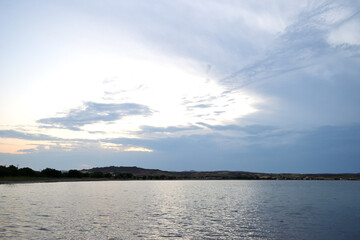 clouds over lake