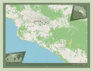 San Jose, Costa Rica. OSM. Labelled points of cities