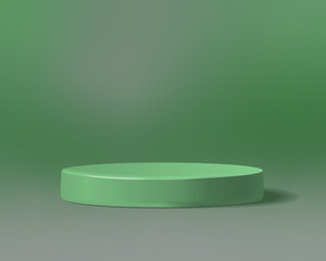 Light green 3D stage podium. Abstract minimal scene with geometrical