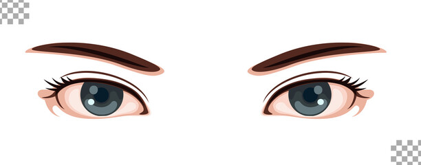 Eye illustration transparent background solid color young style