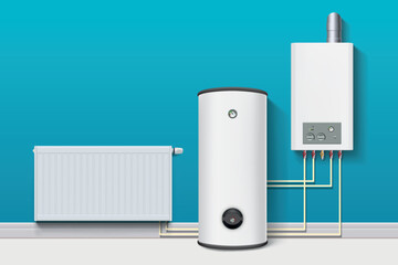 heating system and hot water for house