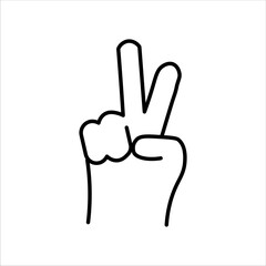 peace sign, two fingers icon vector illustration symbol