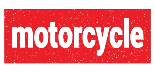 motorcycle text written on red stamp sign.