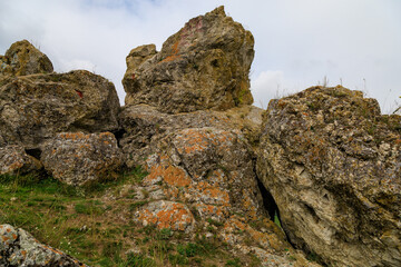 Fototapeta na wymiar Wild rocky and mountainous nature of Eastern Europe. Landscape background