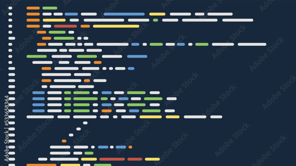 Wall mural software code lines in colorful simple design