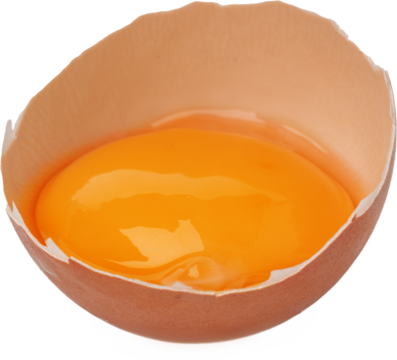 Brown raw eggs and one broken isolated on white background, close up