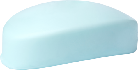 Single soap bar isolated on white background, close up