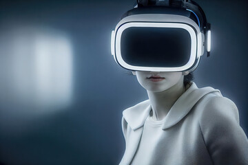Frau mit VR-Brile - AI Digital - Illustration
