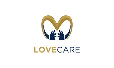 Love with care, hand care about humanity of icon illustration with the concept