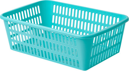 Plastic empty basket isolated on white background, close up