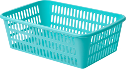 Plastic empty basket isolated on white background, close up