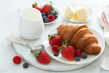 Croissant with fresh berries
