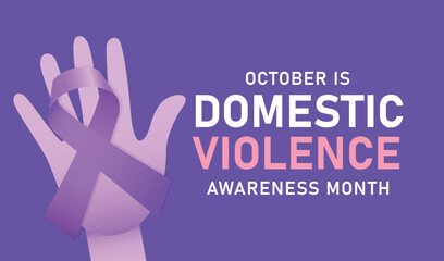 domestic violence awareness month, every october, vector illustration