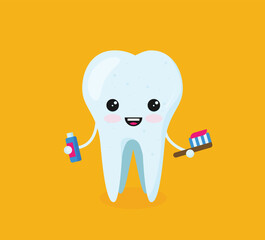 Flat style tooth vector icon set illustration.
