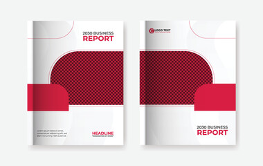 Red book cover and annual report, brochure and poster design template