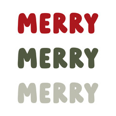 Merry Christmas text vector, holiday text illustration, Red christmas text vector