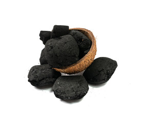 Fototapeta premium Coal Briquette, Pressed Charcoal