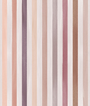 Seamless pattern illustration of vertical hand-painted stripes in warm flesh tones. Surface design element in repeating square tile. 