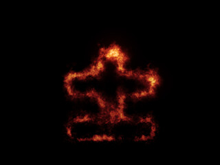 Flame Fonts. ± sign covered in fire