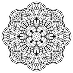 Mandala digital art draws hand patterns. Art on the wall. Coloring book Lace pattern The tattoo. Design for a wallpaper Paint shirt and tile Stencil Sticker Design Decorative in ornament in ethnic