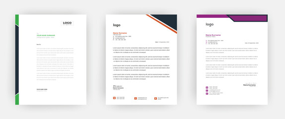 Creative letterhead   Elegant and minimalist style letterhead template design A4 sizes     - obrazy, fototapety, plakaty