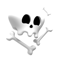 3D Illustration Halloween, Skull 3D Rendering