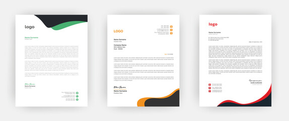 Creative letterhead   Elegant and minimalist style letterhead template design A4 sizes    