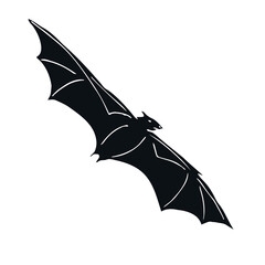 Vector hand drawn doodle sketch black flying bat isolated on white background