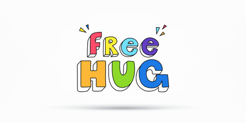 Free hugs color illustration over white