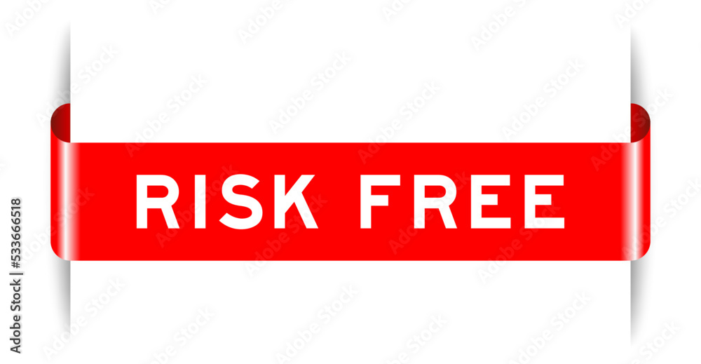 Canvas Prints Red color inserted label banner with word risk free on white background