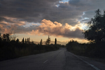 On a road somewhere in Aetolia-Acarnania, Greece.