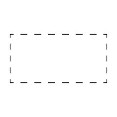 Fototapeta Rectangle shape dashed icon vector symbol for creative graphic design ui element in a pictogram illustration obraz