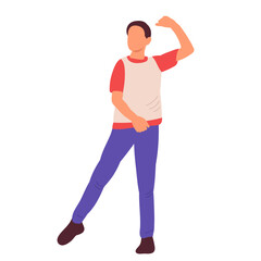 man dancing on white background vector