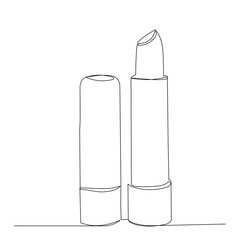 lipstick one line drawing, sketch vector