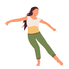 woman, girl dancing on a white background