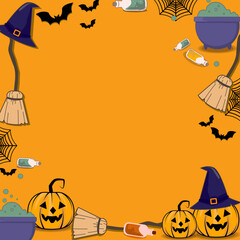 Happy Halloween. Banner pumpkin Halloween concept. Halloween background design.