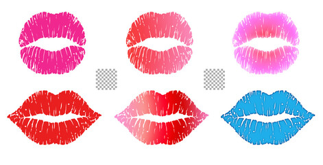 lipstick mark transparent background solid color kiss mark basic type
