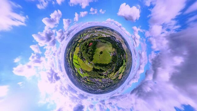 Str&uuml;ckerberg Ennepetal Drohne Wolken 360&deg; Kugelpanorama Kleiner Planet