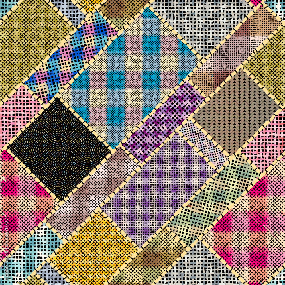 Poster Imitation of a texture of rough canvas. Seamless pattern.
