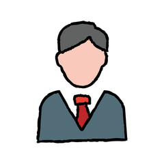 Businessman hand-drawn icon vector graphic illustration